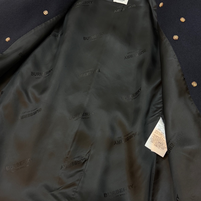 BURBERRY英國海軍藍羊絨大衣UK4-11