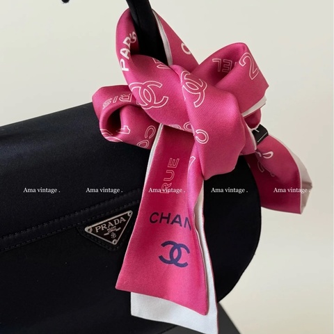 CHANEL 絲巾雙色🎀經典co co字母Twilly 全新有盒🎁