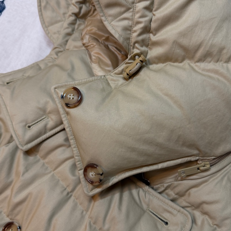 BURBERRY英國蜜色連帽鵝絨風衣大衣XS-11