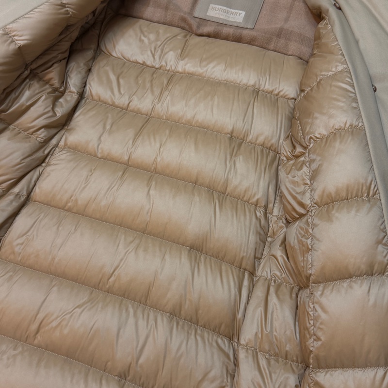 BURBERRY英國蜜色連帽鵝絨風衣大衣XS-15