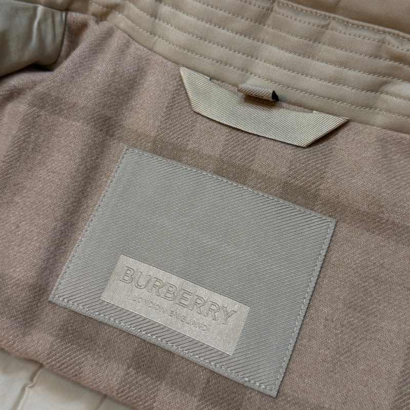 BURBERRY英國蜜色連帽鵝絨風衣大衣XS-16