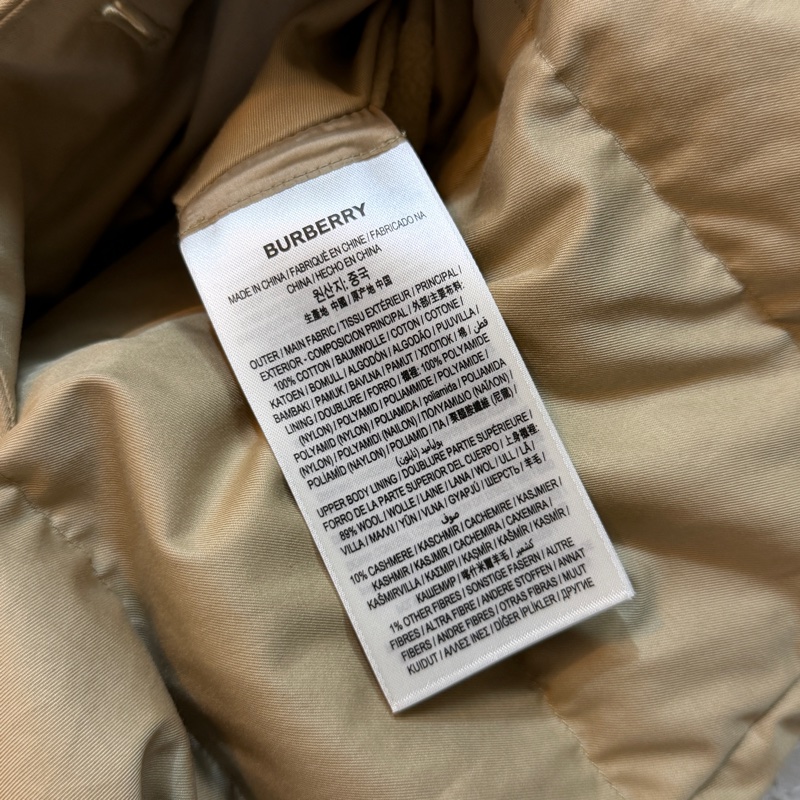 BURBERRY英國蜜色連帽鵝絨風衣大衣XS-17