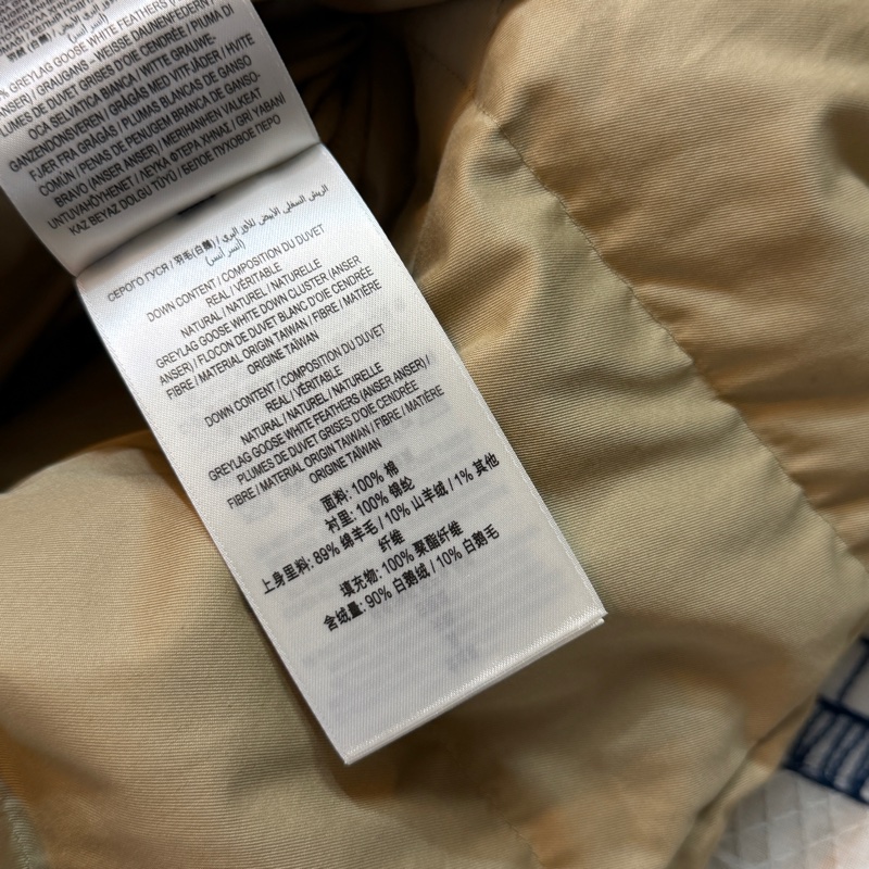 BURBERRY英國蜜色連帽鵝絨風衣大衣XS-18