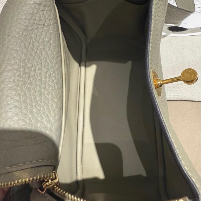 99新🩷有購証 愛馬仕 Mini Lindy  鼠尾草色金扣B刻 一代-5