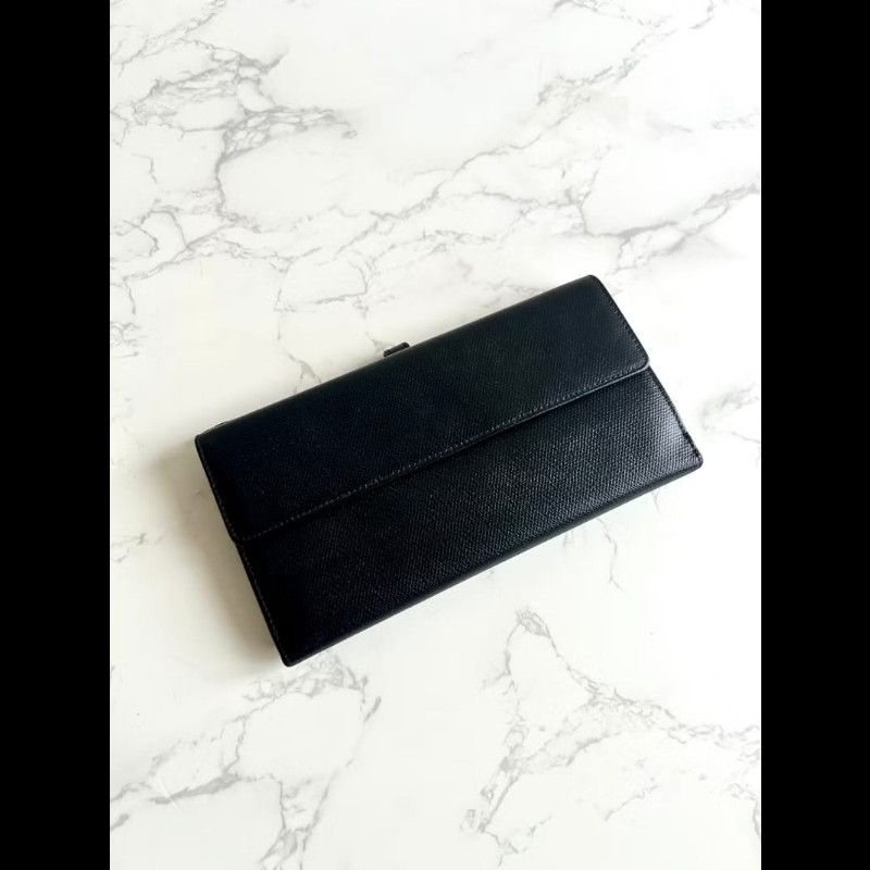 【LA LUNE】中古包 Chanel黑藍色皮革拼色長夾 皮夾 錢包 二手包 小包 古董包-2