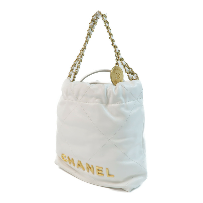 CHANEL 牛皮皮革22 Mini Handbag金扣手挽肩背兩用袋-2