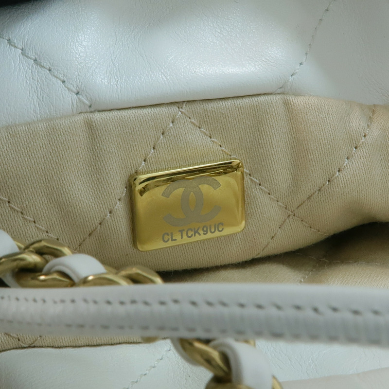 CHANEL 牛皮皮革22 Mini Handbag金扣手挽肩背兩用袋-6