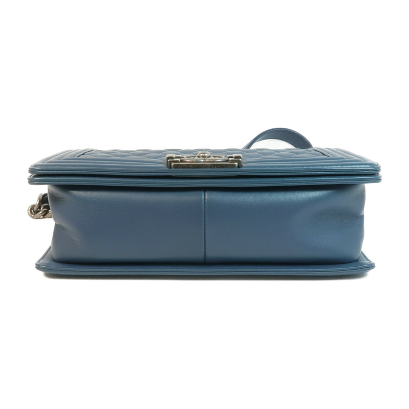 CHANEL 羊皮皮革Boy 25銀扣鏈帶肩背袋-3