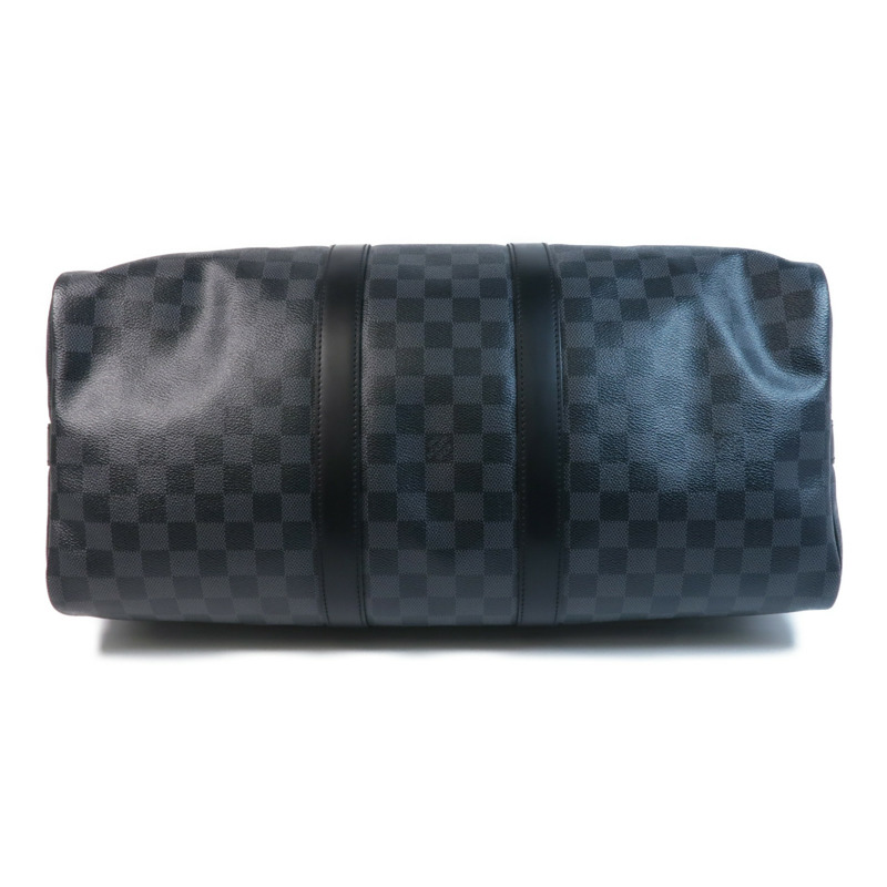 LOUIS VUITTON Damier Graphite Keepall 45 Bandouliere銀扣手挽肩背兩用袋-3