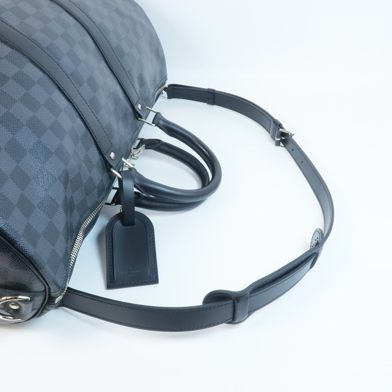 LOUIS VUITTON Damier Graphite Keepall 45 Bandouliere銀扣手挽肩背兩用袋-7