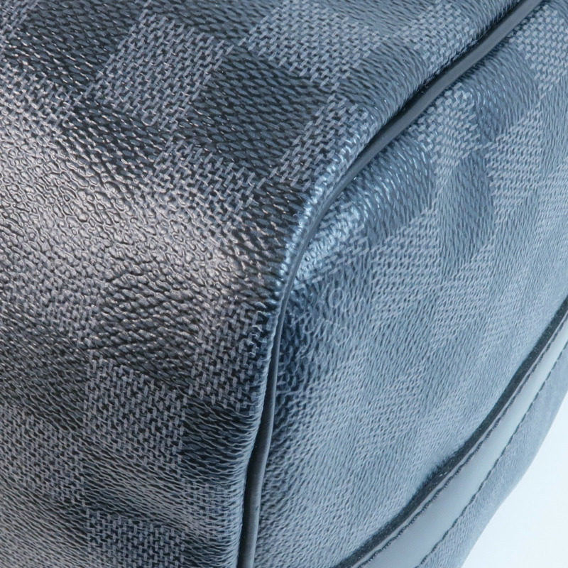 LOUIS VUITTON Damier Graphite Keepall 45 Bandouliere銀扣手挽肩背兩用袋-12