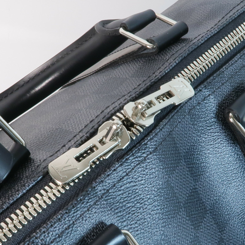 LOUIS VUITTON Damier Graphite Keepall 45 Bandouliere銀扣手挽肩背兩用袋-14