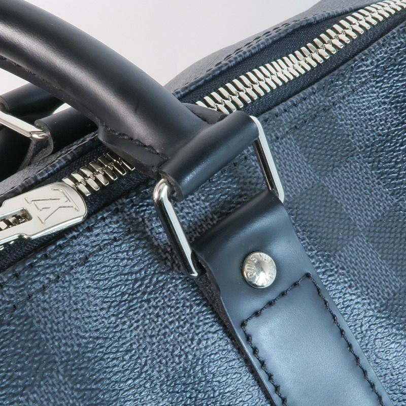 LOUIS VUITTON Damier Graphite Keepall 45 Bandouliere銀扣手挽肩背兩用袋-15