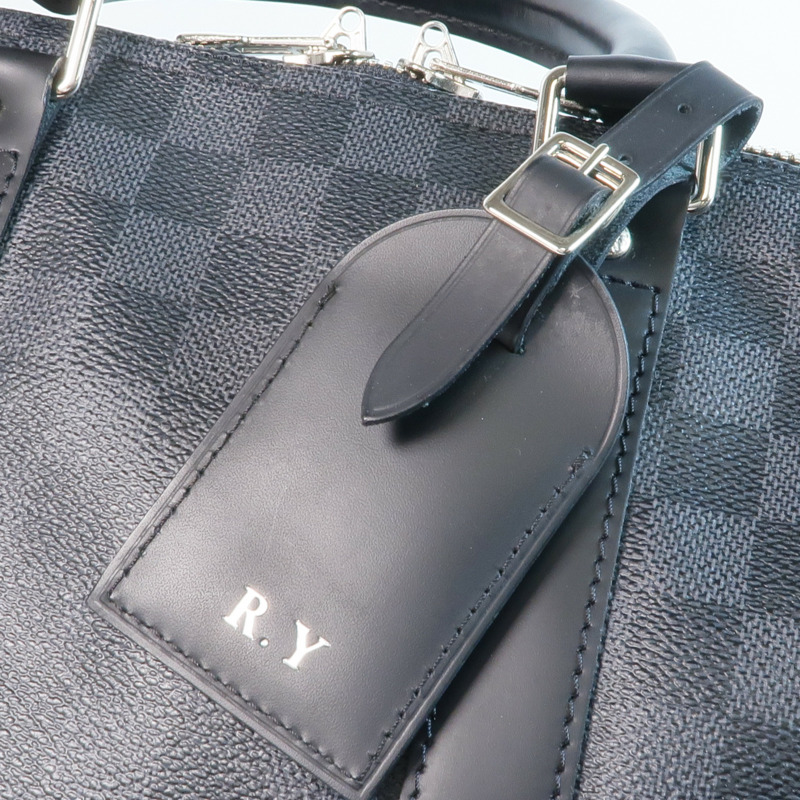 LOUIS VUITTON Damier Graphite Keepall 45 Bandouliere銀扣手挽肩背兩用袋-16