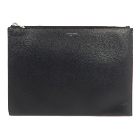 SAINT LAURENT 牛皮皮革Clutch Bag銀扣手拿包