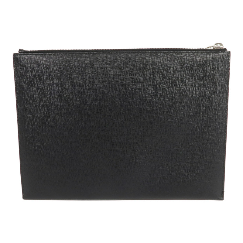 SAINT LAURENT 牛皮皮革Clutch Bag銀扣手拿包-1