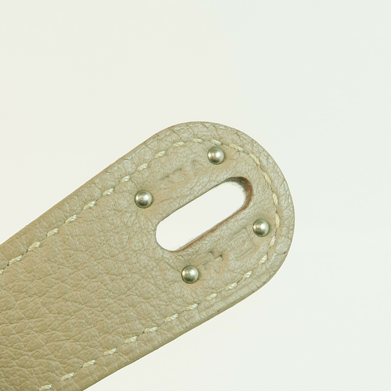 HERMES Clemence皮革Lindy 34銀扣手挽肩背兩用袋Menthe/Gris Tourterelle-6