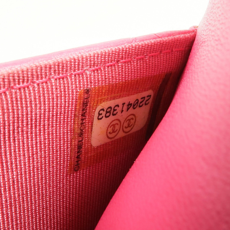 CHANEL 羊皮皮革WOC Wallet On Chain Shoulder Bag金扣鏈帶肩背袋-6