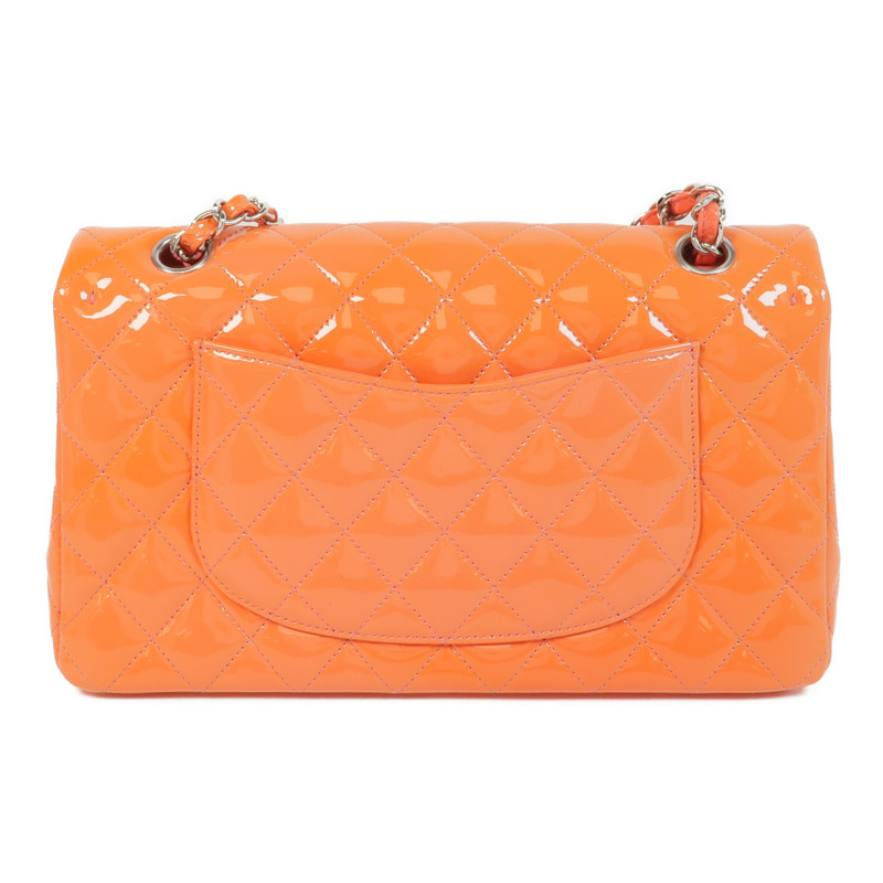 CHANEL 漆皮皮革Classic 25銀扣鏈帶肩背袋-1