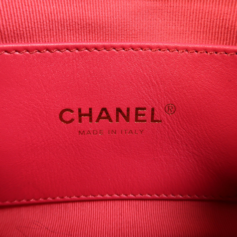 CHANEL 羊皮皮革Coco Love金扣鏈帶肩背袋-12