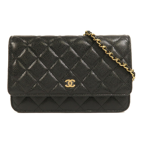 CHANEL 牛皮皮革WOC Wallet On Chain金扣鏈帶肩背袋