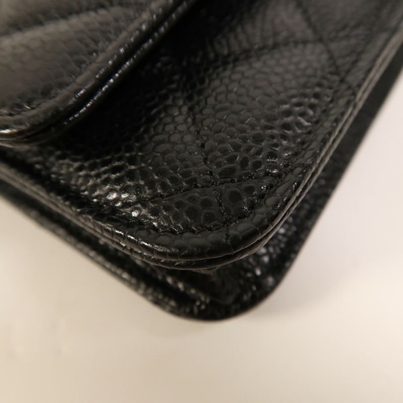 CHANEL 牛皮皮革WOC Wallet On Chain金扣鏈帶肩背袋-5