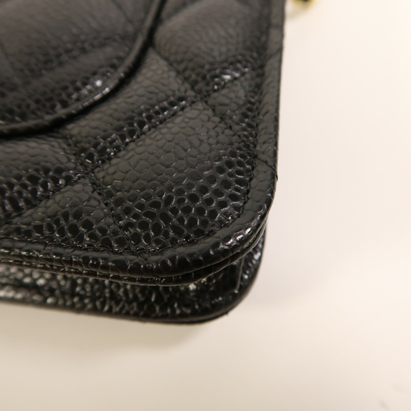 CHANEL 牛皮皮革WOC Wallet On Chain金扣鏈帶肩背袋-6