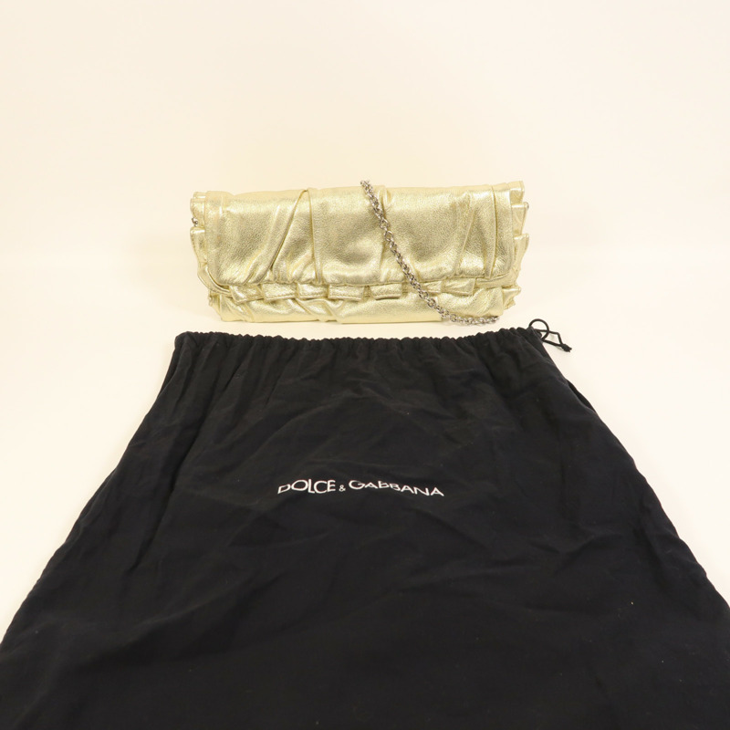 D&G 牛皮皮革Chain Shoulder鏈帶肩背袋-9