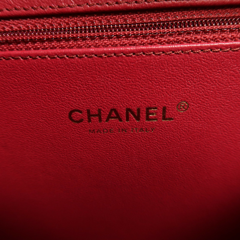 CHANEL 牛皮皮革Filigree Vanity Case金扣手挽肩背兩用袋-11