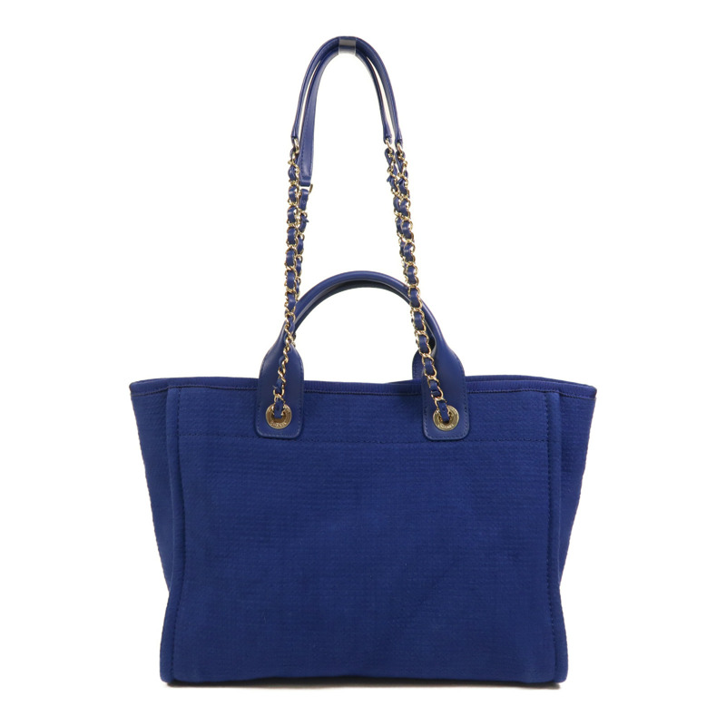 CHANEL 帆布Deauville Tote金扣手挽肩背兩用袋-1