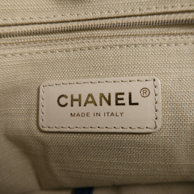 CHANEL 帆布Deauville Tote金扣手挽肩背兩用袋-11