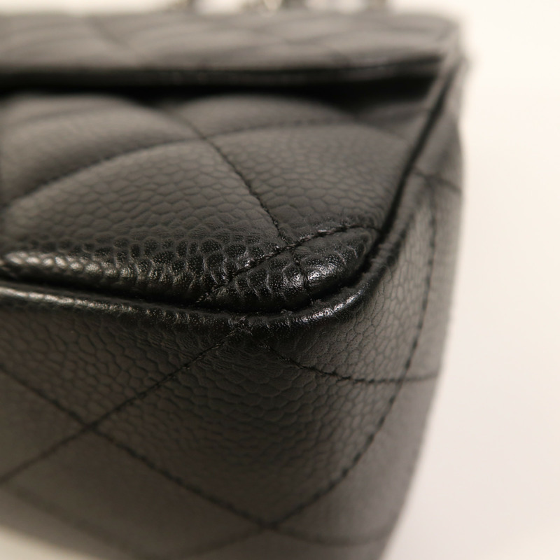 CHANEL 牛皮皮革Large Classic銀扣鏈帶肩背袋-4