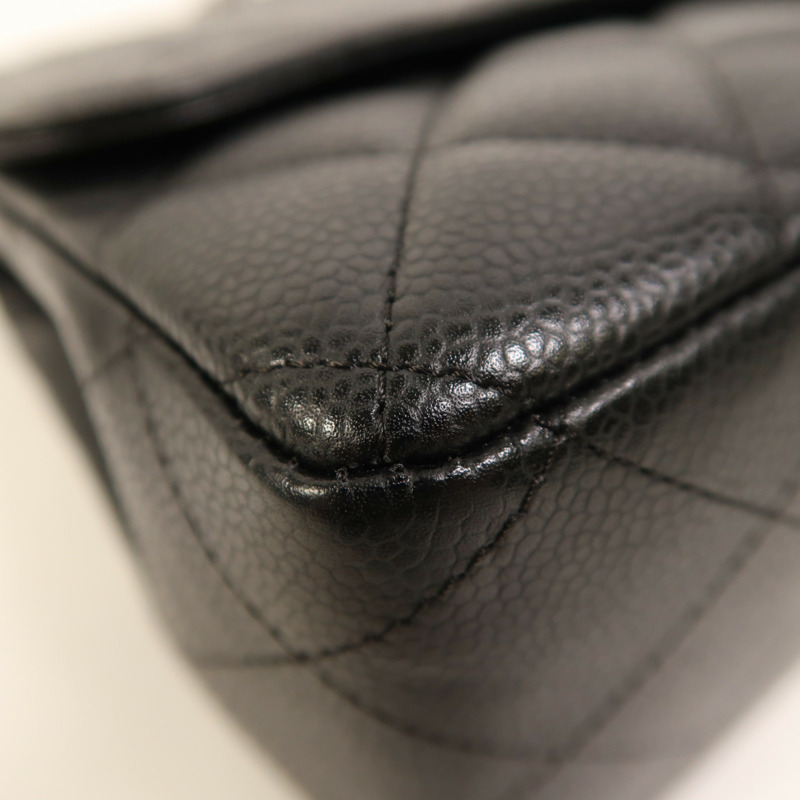 CHANEL 牛皮皮革Large Classic銀扣鏈帶肩背袋-5