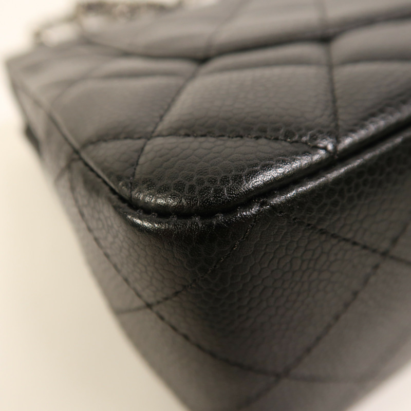 CHANEL 牛皮皮革Large Classic銀扣鏈帶肩背袋-7