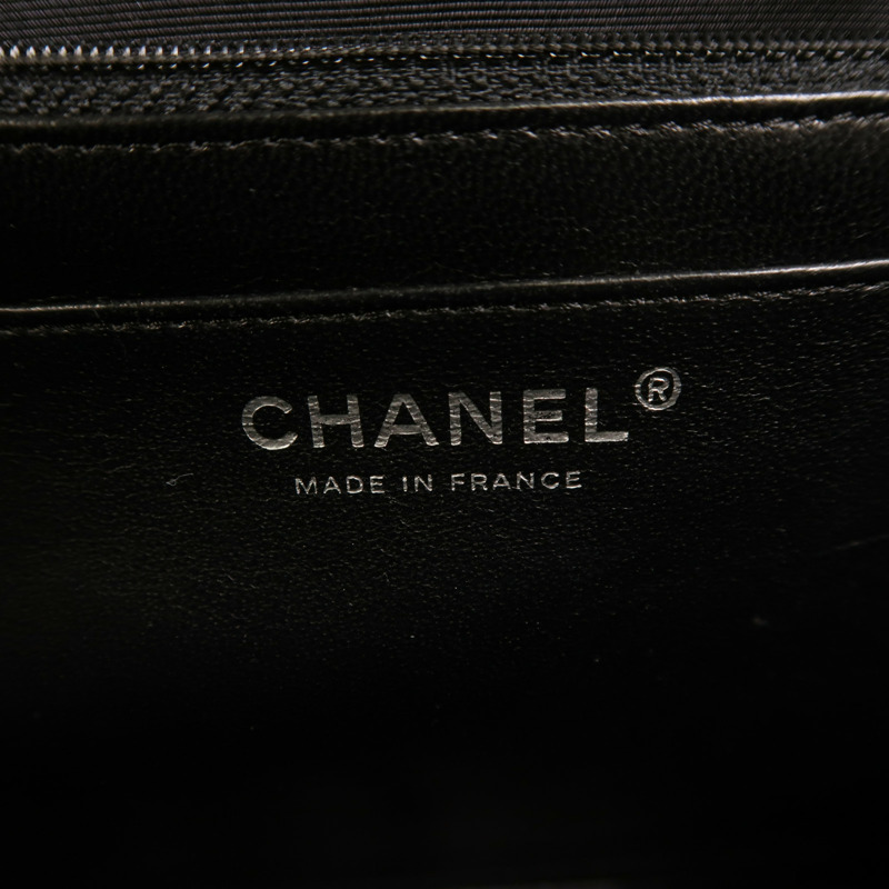 CHANEL 牛皮皮革Large Classic銀扣鏈帶肩背袋-12