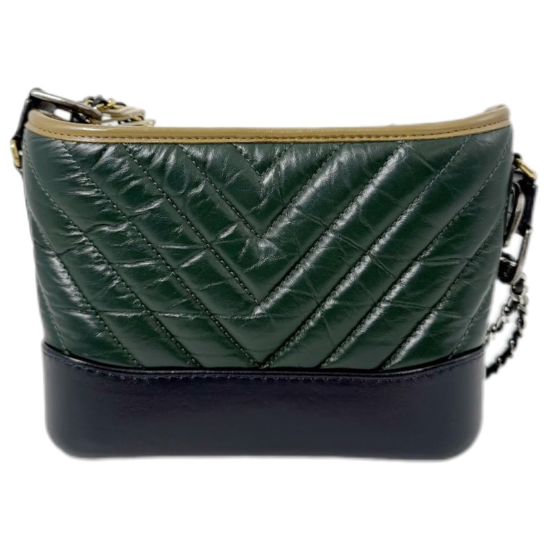 [ 2066］ 香奈兒  Chanel 流浪包 墨綠色 斜挎包 （牛皮）小號-1