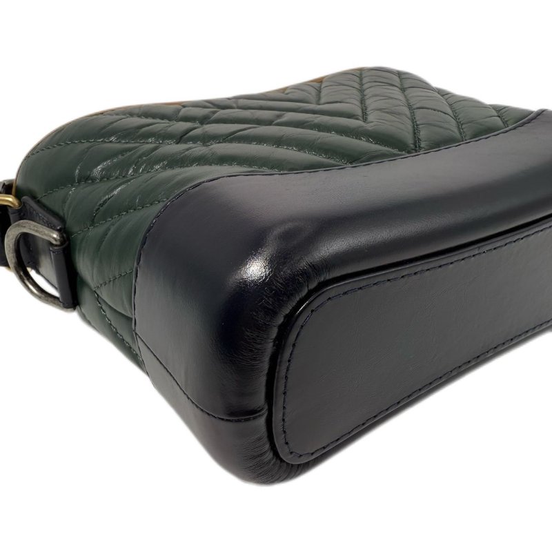 [ 2066］ 香奈兒  Chanel 流浪包 墨綠色 斜挎包 （牛皮）小號-6