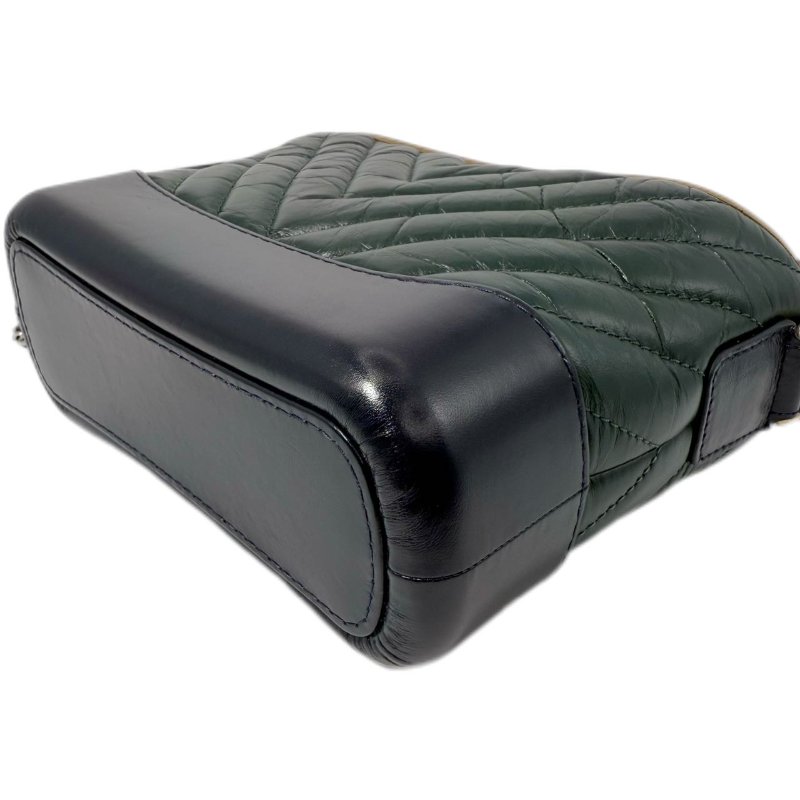 [ 2066］ 香奈兒  Chanel 流浪包 墨綠色 斜挎包 （牛皮）小號-7