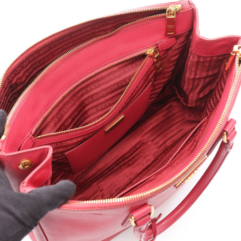 PRADA SAFFIANO LUX 手提包，粉紅色皮革，二手女款-2