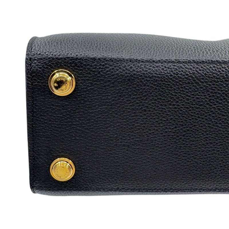 【2056】 路易威登 Louis Vuitton Capucines 黑色（蛇皮&牛皮拼接）手提包 中號 金扣-5