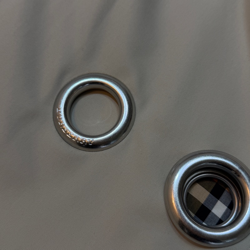 BURBERRY英國淺灰標誌圓形孔眼長風衣UK8-9