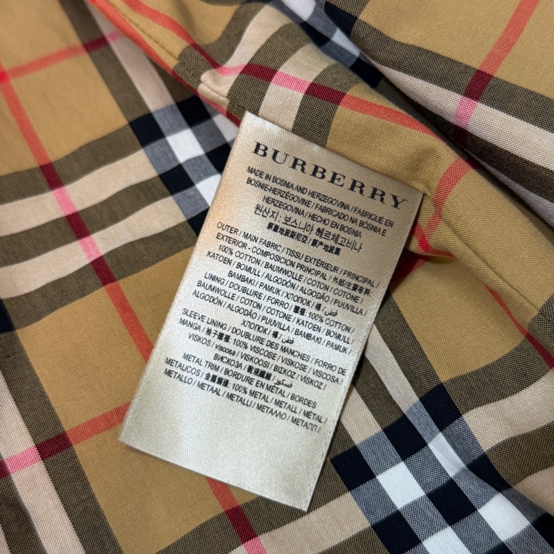 BURBERRY英國淺灰標誌圓形孔眼長風衣UK8-16