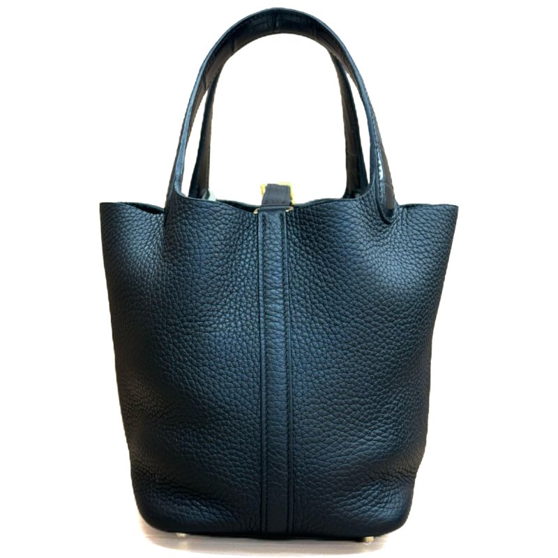 [3010］愛馬仕  Hermès Picotin 18 (黑金）手提包 Togo皮 金扣-3