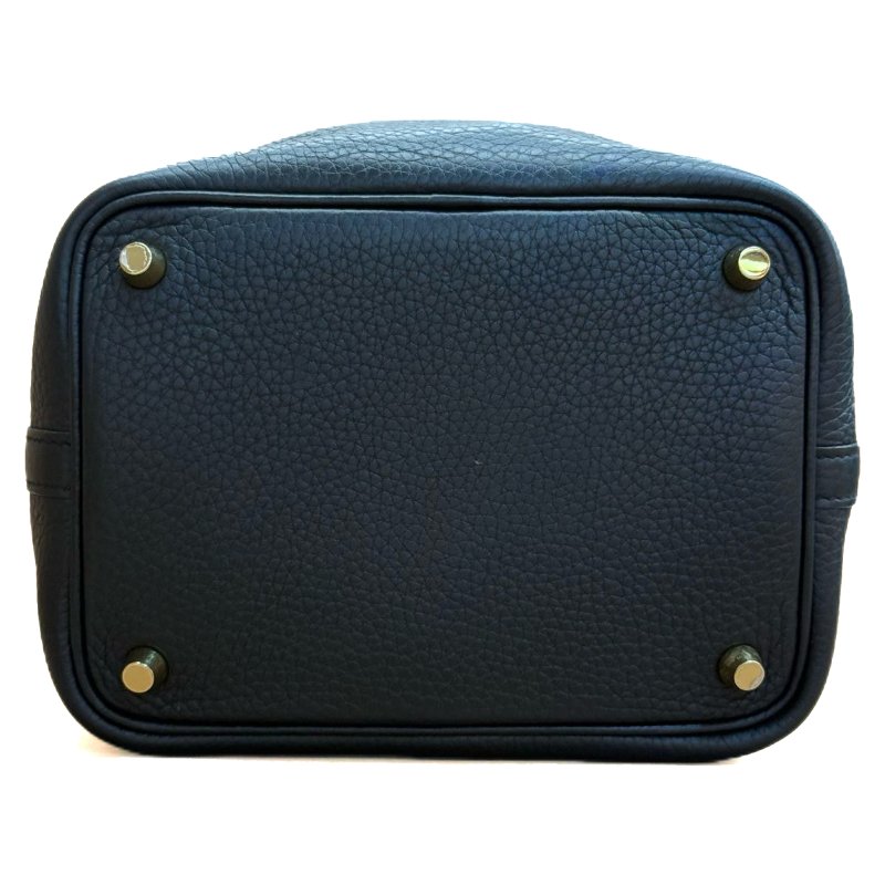 [3010］愛馬仕  Hermès Picotin 18 (黑金）手提包 Togo皮 金扣-4