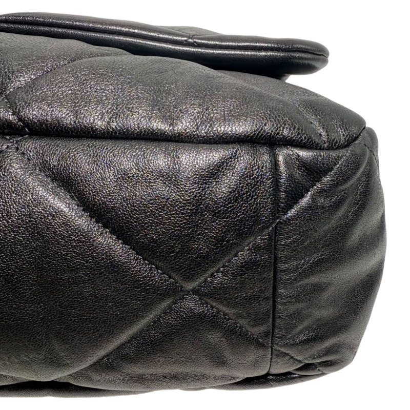 [2675] 香奈兒 Chanel 19BAG 黑金色 斜挎包 羊皮 大號 金扣-7