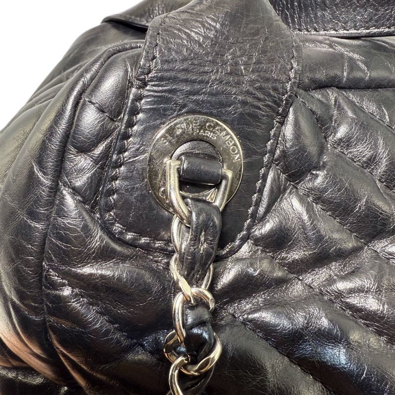 ［2320］香奈兒 Chanel TOTE 托特包 黑色單肩手提包 油蠟皮 大號 銀扣-10