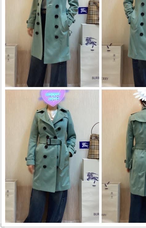 BURBERRY英國糖果薄荷色羊絨大衣UK4-1