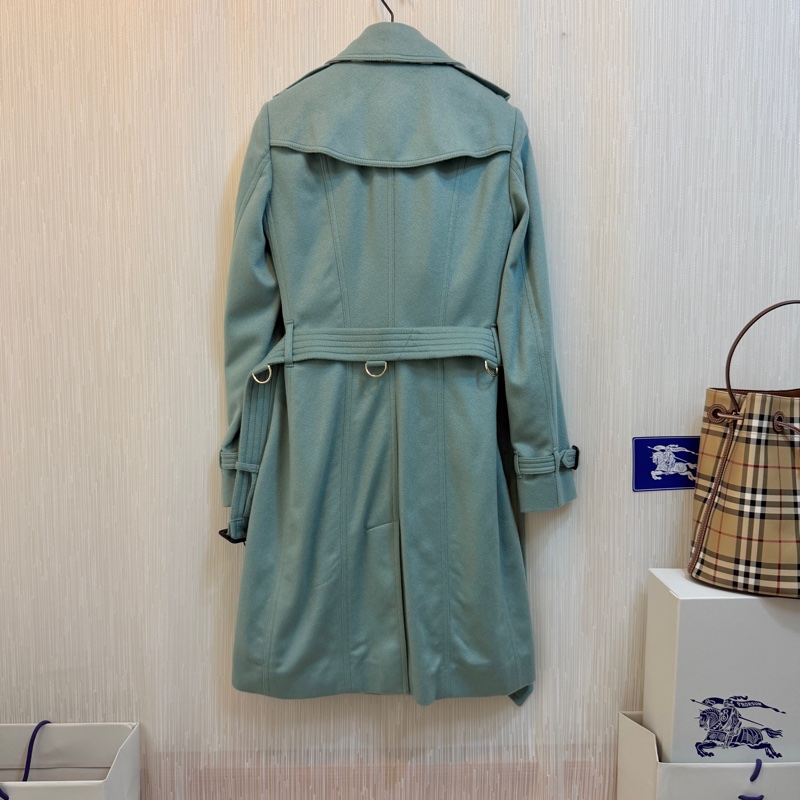 BURBERRY英國糖果薄荷色羊絨大衣UK4-3