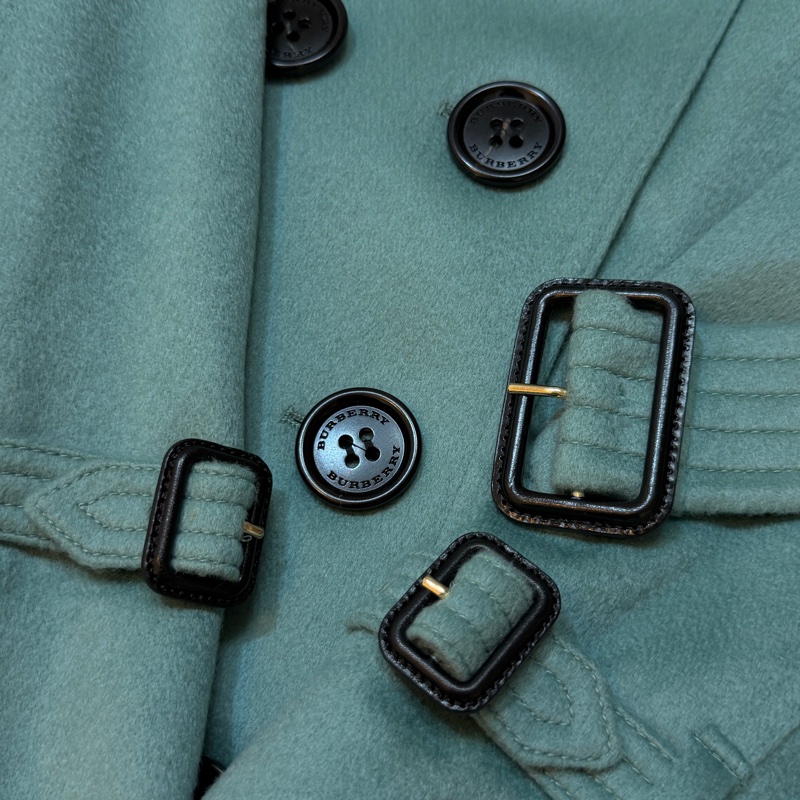 BURBERRY英國糖果薄荷色羊絨大衣UK4-5