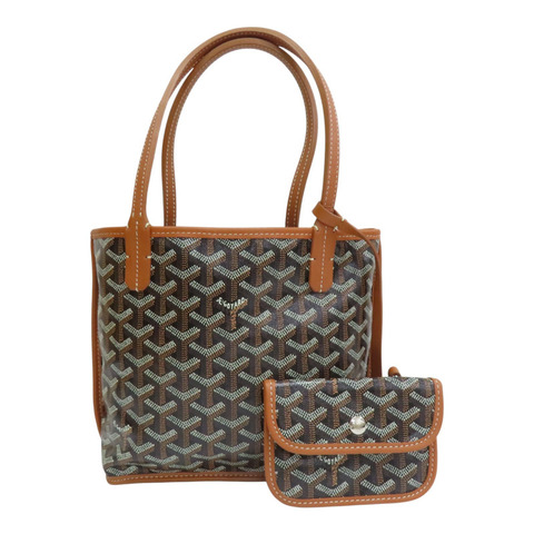 棕色 Goyardine帆布 Anjou Mini 手提包【GOYARD 高雅德】